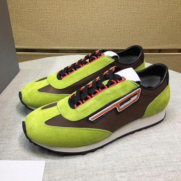 

comfortable suede and nylon sneakers men 's shoes outdoor walking sports sneakers fashion casual lace -up men shoes scarpe da uomo di, Black