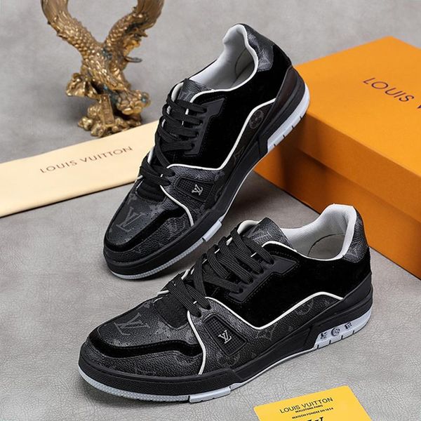 

luxury men shoes fashion sports breathable casual outdoors athletic chaussures pour hommes trainer sneaker mens shoes sneakers l55 vintage, Black