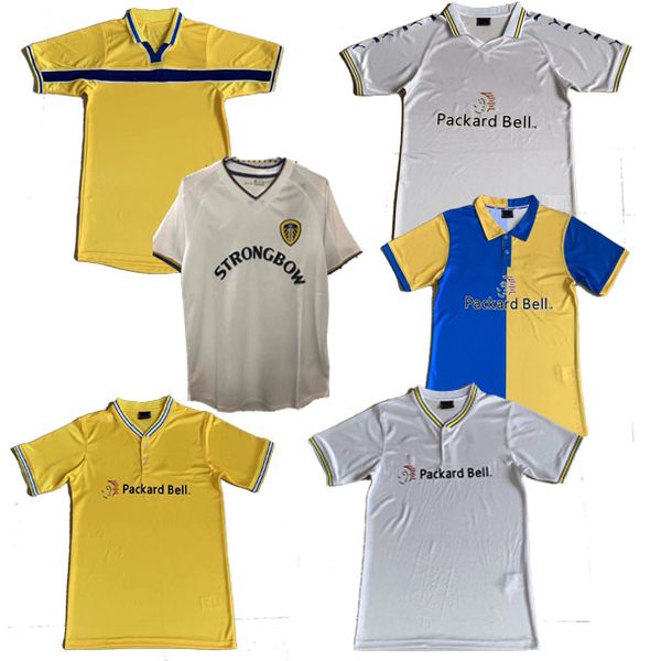 

1978 1998 1999 2000 2001 retro leeds soccer jersey vintage united home away alioski smith bamford fowler 78 98 99 football shirt s-2xl, Black;yellow