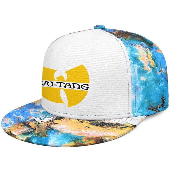 

wu tang clan logo music flat brim baseball cap blank personalized trucker hats music logo wu tang clan is for the children steal, Blue;gray