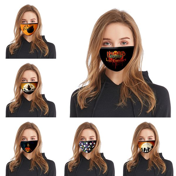 

halloween pumpkin 3d printing designer face mask cotton reusable face masks out door sport riding masks cotton designer mask ing