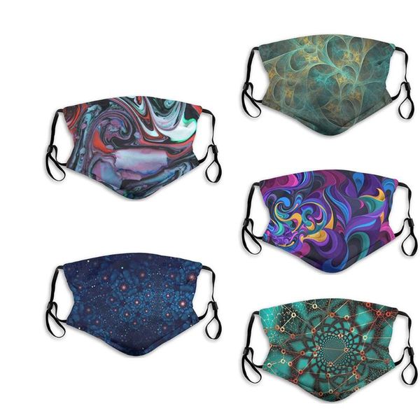 

1шт взрослый cute printed face dust 2-слойная защитная face моющийся многоразовый ушной рот обложка может поставить filter mascarillas # 2, Black