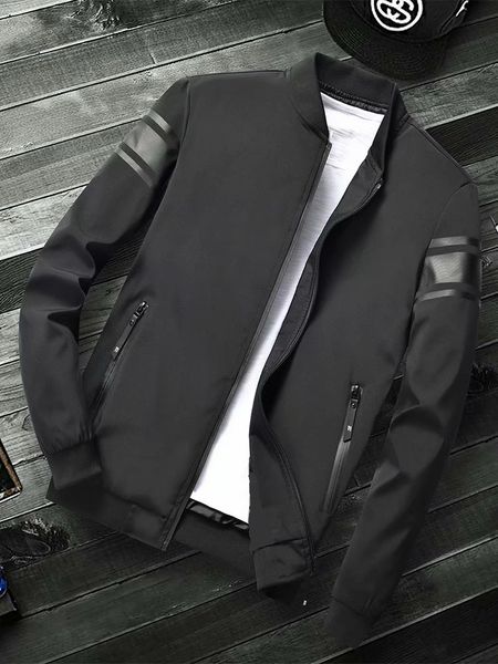 

autumn coat men's korean style fashionable slim fit handsome suit 2019 new suit baseball suitbaseball uniformsports casual jacket, Black;brown