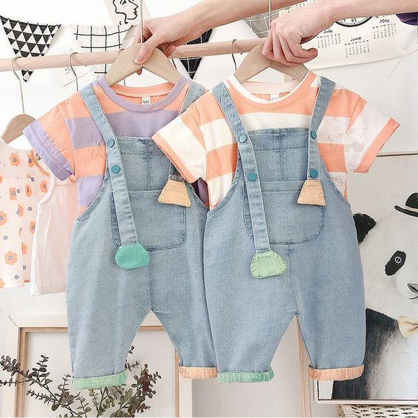 

boys 2020 jeans suit pants suit new baby thin denim pants set baby summer wear children leisure two-piece set fashion, Blue