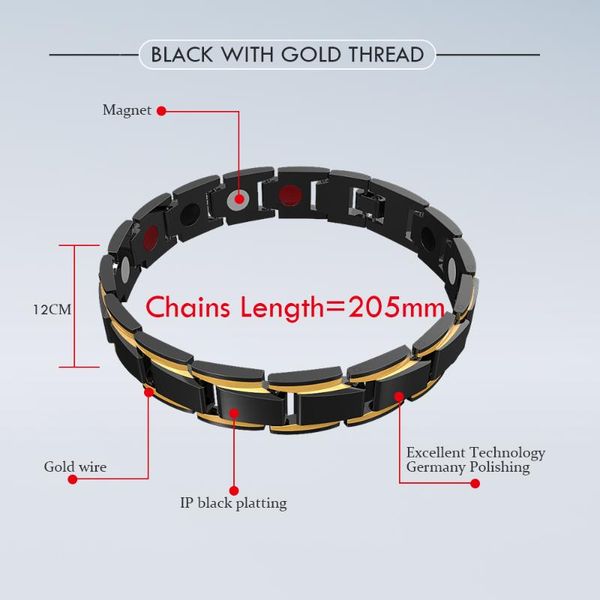

men's bracelets abrray magnetic hematite copper bracelet with hook buckle clasp therapy bangles man health care jewelry, Golden;silver
