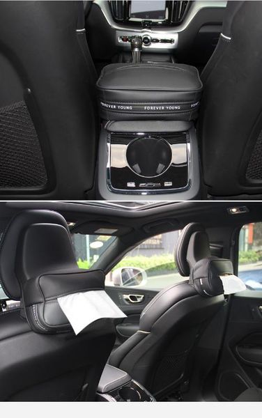 

car supplies universal car tissue box multi-function drawer hanging leather interior tissue shape micro-standard