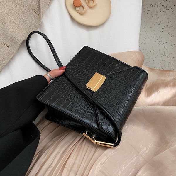 

crocodile pattern pu leather solid color crossbody bags for women 2020 small shoulder messenger bag female handbags