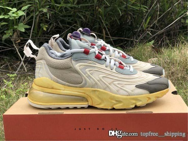 

new authentic travis scott x max 270 react cactus trails running shoes starfish-dark hazel men women sports sneaker