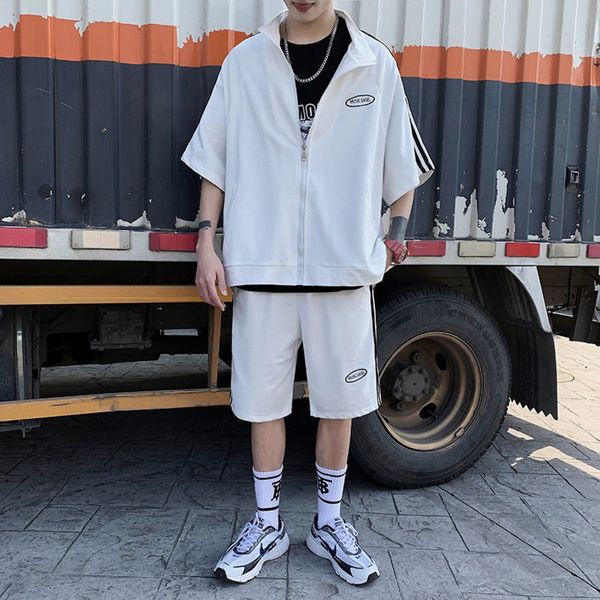 

wb37z summer men's casual sports running and sweater shorts sweater set men's fashion brand korean style trendy handsome harajuku, Black;brown