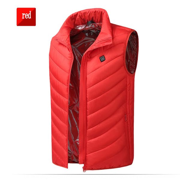 

heating men's autumn and winter intelligent heating electric usb charging warm waistcoat jacket warm vest vest cold-proof, Black;white