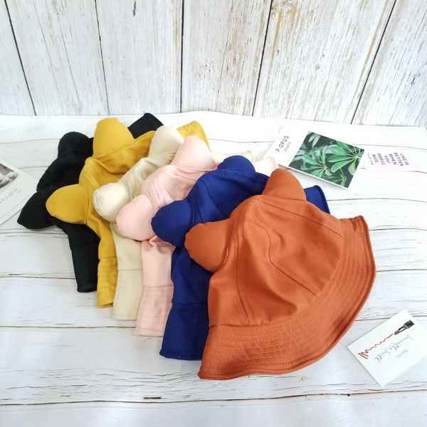 

xia xia babies' fisherman bucket bucket children's cat ears sun hat boys' and girls' fashionable sun hat cute 2-6 years, Blue;gray