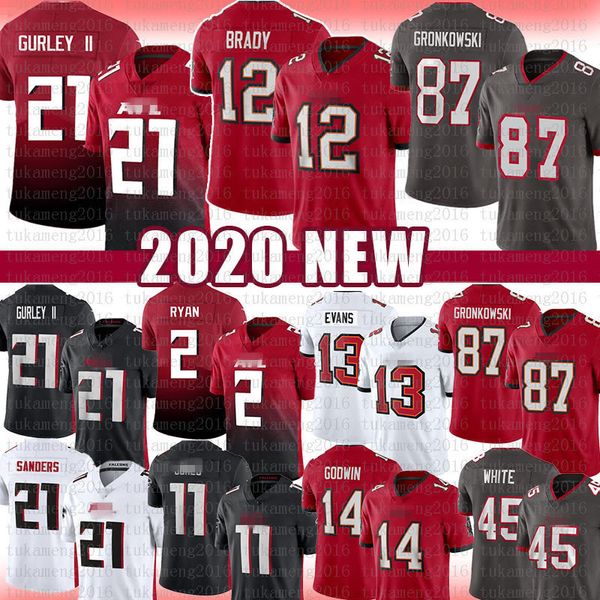 

todd gurley ii tom brady rob gronkowski jersey tampa bays chris godwin buccaneers evans devin white matt ryan julio jones sanders, Black;red