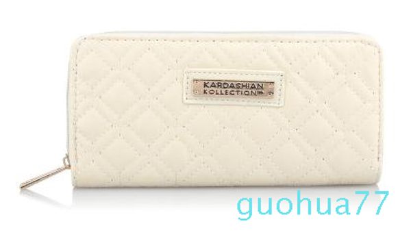 Designer-Hot Selling KK Wallet Long Design Mulheres Carteiras Pu Couro Kardashian Kollection Bolsa de Bolsa de Bolsa