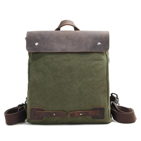 

aber 2020 new preppy style vintage solid wear resistant canvas backpack leisure men women portable backpack school bag