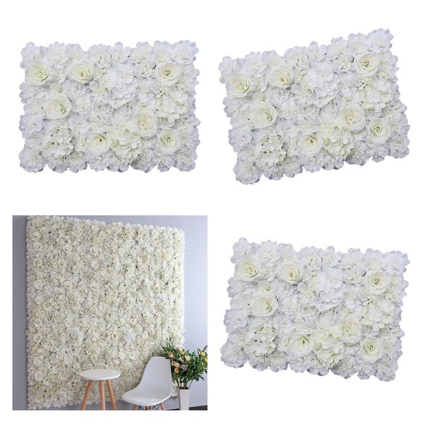 

3шт цветочные панели искусственного шелка цветы backyard главная декор стены белый