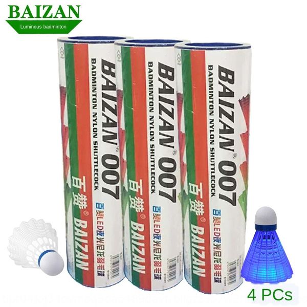 

creative led nylon badminton glowing hair ball luminous badminton new unique colorful luminous shiny colorful nylon training