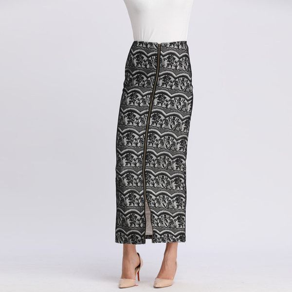 

lace skirt faldas mujer moda 2019 spring arabic muslim women high waist pencil bodycon long skirts womens jupe femme clothes