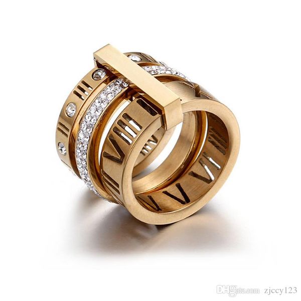 

любители дизайнерские new gold titanium сталь wedding марка кольцо для женщин роскошные циркония кольца обручальные мужские ювелирные подарк, Silver