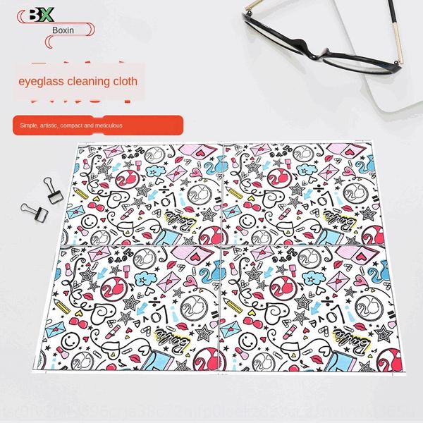 

vbfug microfiber printing glasses cleaning glasses cloth single-sided transfer printing double grinding mobile phone lens screen cleaning cl, Blue