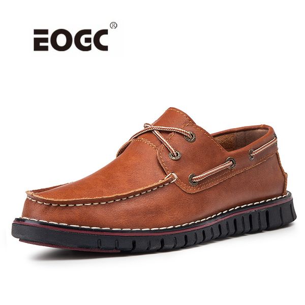 

genuine leather driving shoes men ,plus size fashion docksides classic boat shoes,design outdoor flats loafers for men, Black