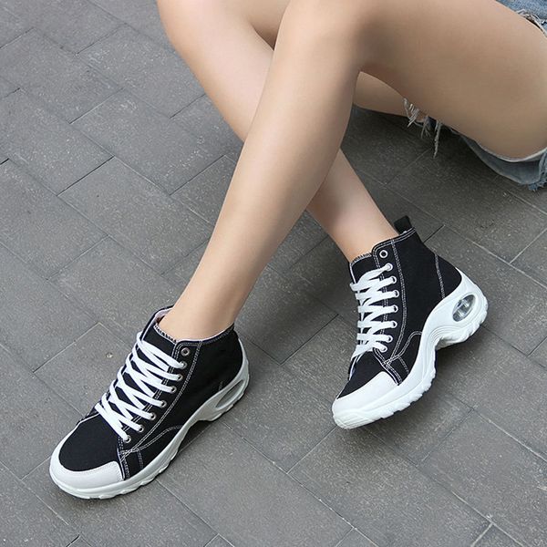 

2020 новый espadrilles квартиры платформа лета женщин вскользь воздушной подушке обуви черный красный плоский обувь повысить плюс размер 42, Black