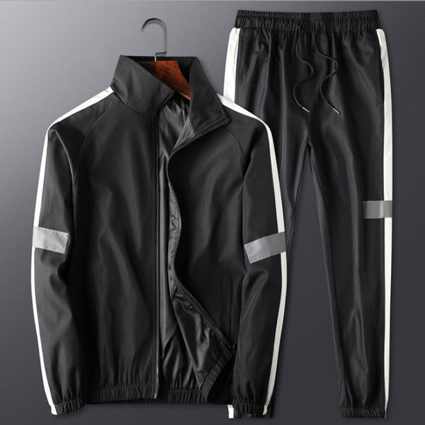 

suit men's sports men clothes sports males piece plus 2021 black grey white tracksuit pants two sets streetwear size 6xl set vbphc