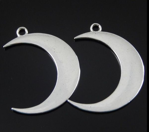

20pcs antique silver charms fashion jewelry alloy antique silver plated moon shapes pendant charm findings making accessories 44x31mm, Bronze;silver