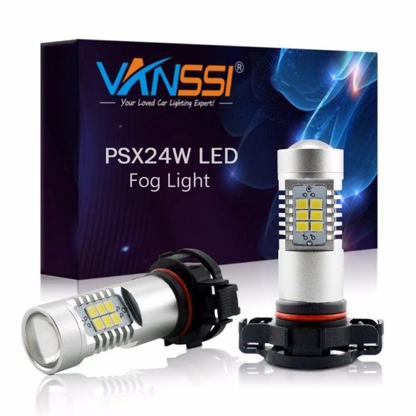 

2x psx24w 2504 led bulbs 21smd led driving fog light bulbs super bright white 6000k vanssi 1 year warranty