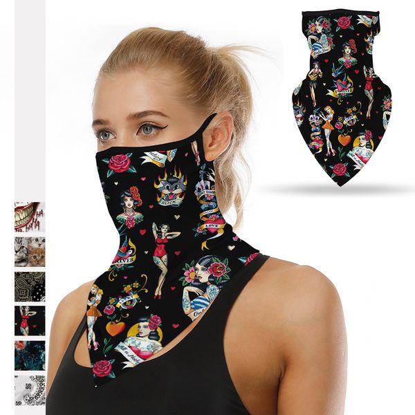 

2020 explosion digital printing sunscreen triangle silk scarf mask sunshade mountaineering skiing earmuffs tide designer scarf mask