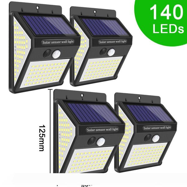 

140 LEDs Solar Light 3 Modes Waterproof IP65 LED Solar Lamp PIR Motion Sensor LED Garden Light Outdoor Pathway Wall Light