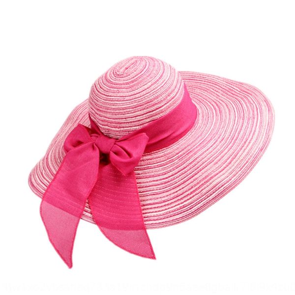 

korean style beach butterfly straw straw ladies big eaves bowknot outdoor beach sun hat striped sun hat, Blue;gray