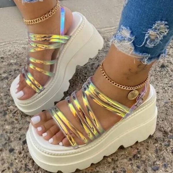 

big size 35-43 ins fashion women platform sandals open toe buckle strappy brand sandals women summer shoes woman, Black