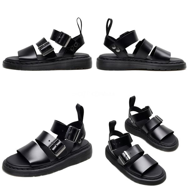 

2020 new rome sandals handmade genuine leather cut out flat heel men#s gladiators#835, Black