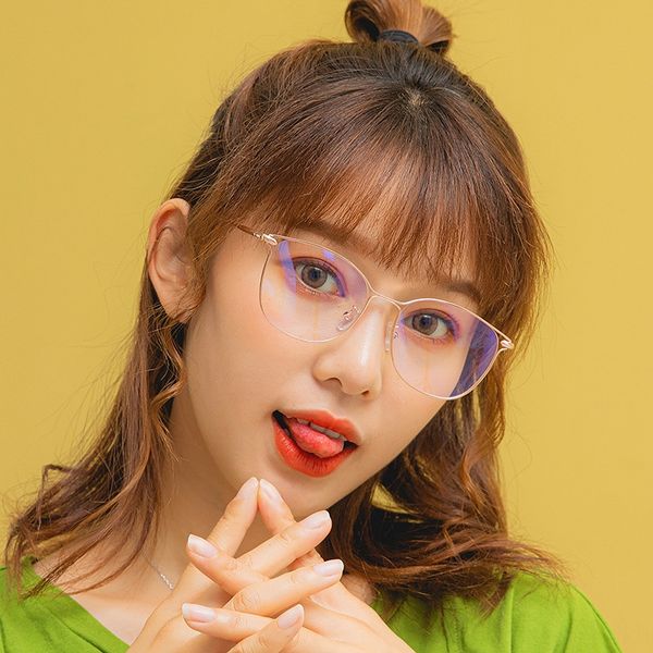 

2019 myopia new women's optical cat's eye fashion myopia glasses frame fashion personalized square metal glasses frame, Silver