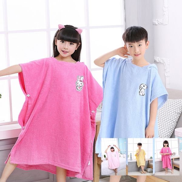 

ziyundie children's cotton pullover with hat button beach cloak bath towel cotton baby cloak beach towel swimming bath