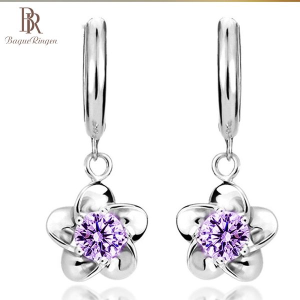 

bague ringen gentle plum blossom earrings for women temperament silver 925 jewelry with zircon simple style eardrops dating gift