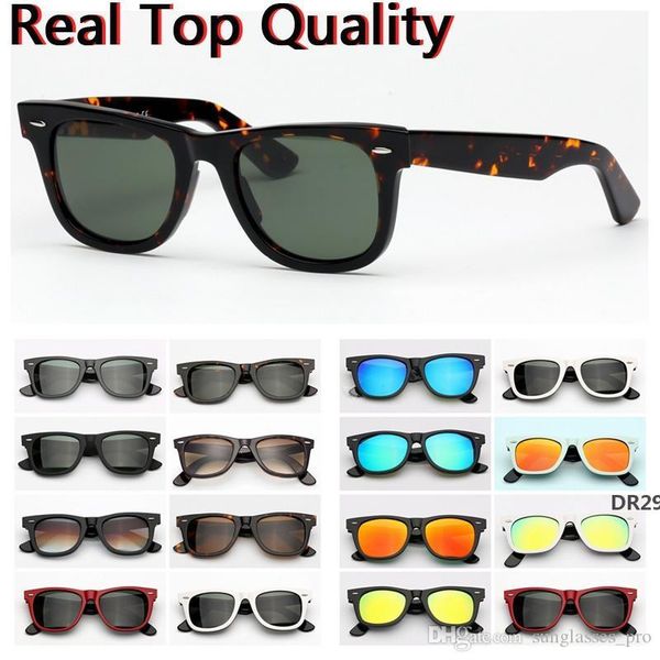 

sunglasses ray fashion farer model acetate frame with real uv400 glass lenses sun glasses & leather case, packages, everythingdr29, White;black