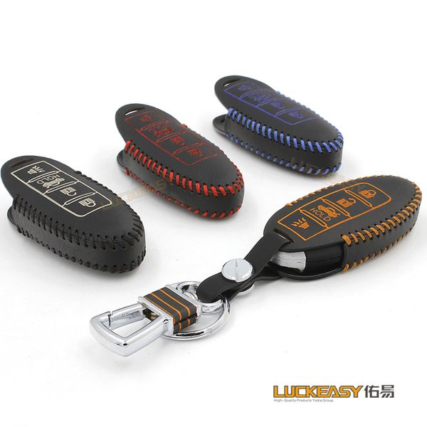 

for nissan infiniti 4/5 buttons rogue 2014 2016 2017 leather car key bag/case wallet holder key
