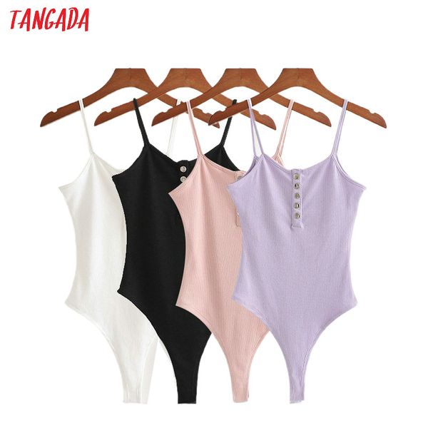 

tangada women strethy playsuits spaghetti strap sleeveless rompers ladies summer 2020 casual chic jumpsuits 1d178, Black;white