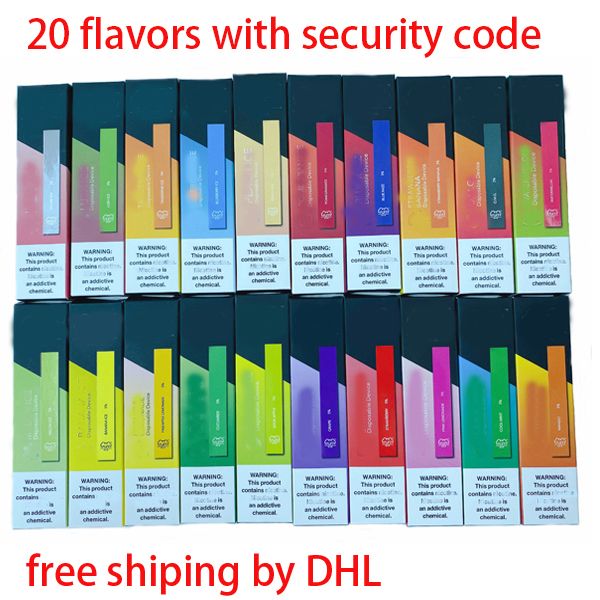 

20 Colors Most Popular Puff Bar Disposable Vape Device 280mAh Battery 1.3ml Cartridge Puff Bar Pre-filled Kit with Security Code