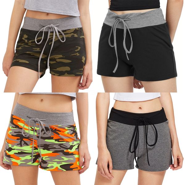 

women skinny fitness shorts summer double layer shorts women elastic casual female joggings pantalones cortos mujer#8671, White;black