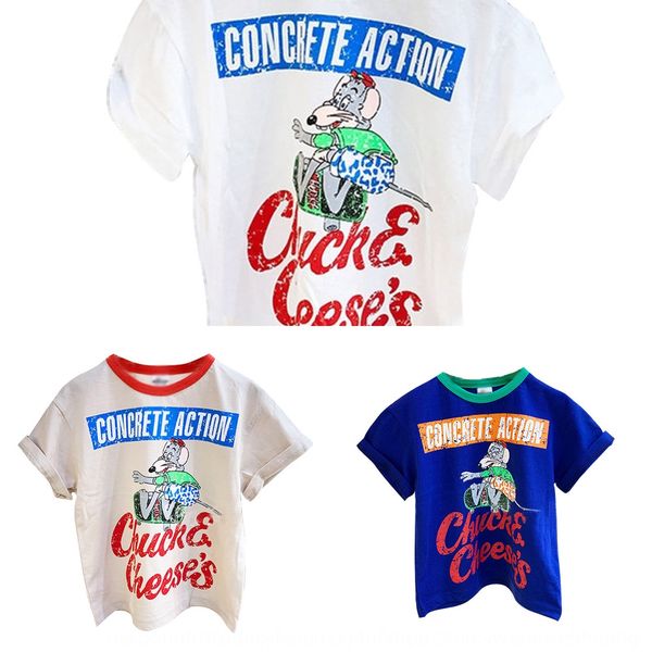 

zbtt3 korean children's 2020 boys and girls children's clothing t-shirt clothing summer color matching short sleeve round neck car, Blue