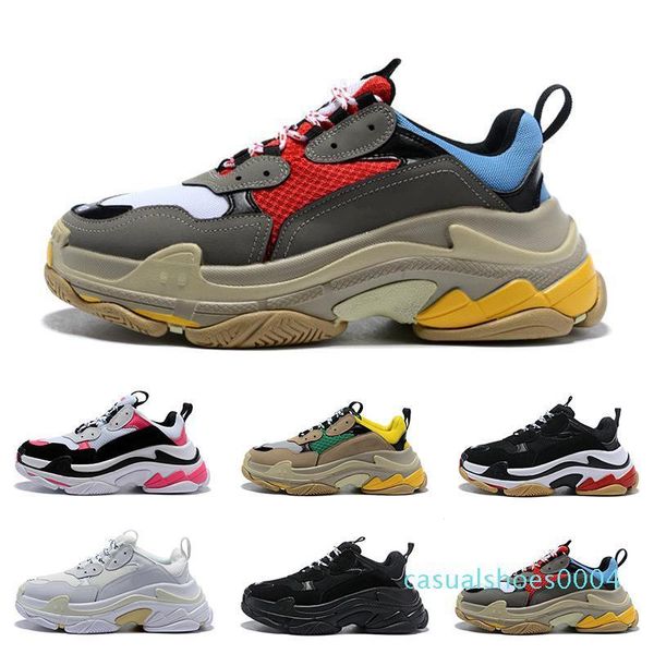 

designer paris 17fw triple s fashion men women black white leather triple-s flat casual shoes tripler tennis luxury flange sneakers ac04