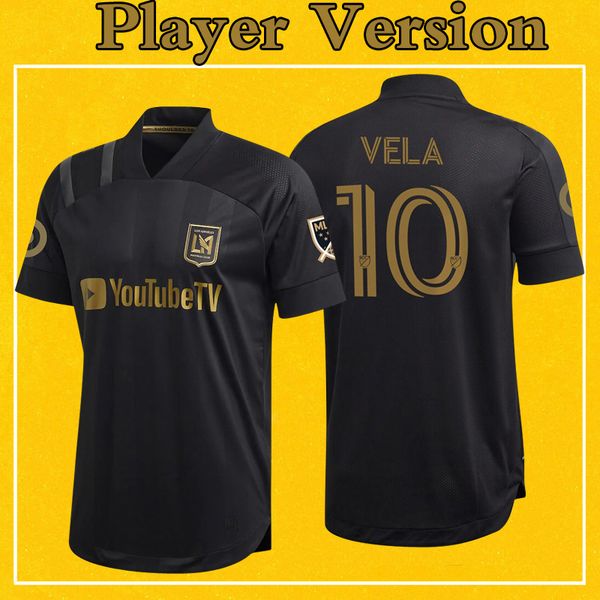 

lafc player version jersey mls 2020 home black soccer shirt los angeles fc vela rossi wright-phillips more 10pcs dhl shipping, Black;yellow