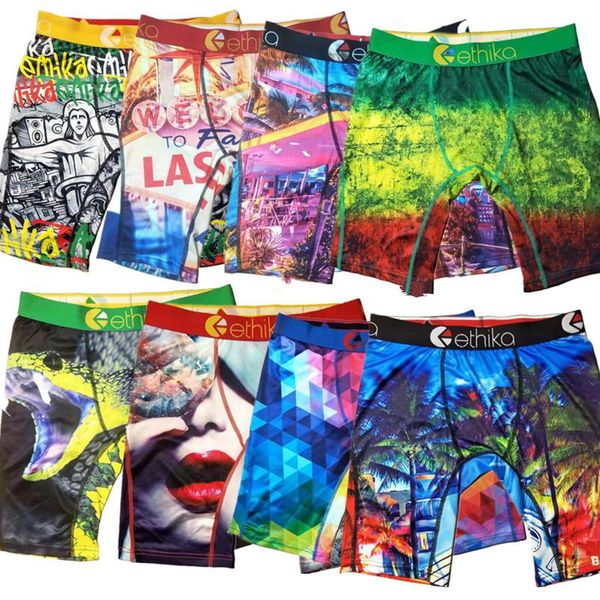 

designer ethika boxers technical underwear graffiti women men fitness quick dry cotton boxer brand sport short boxer quality, Black;white