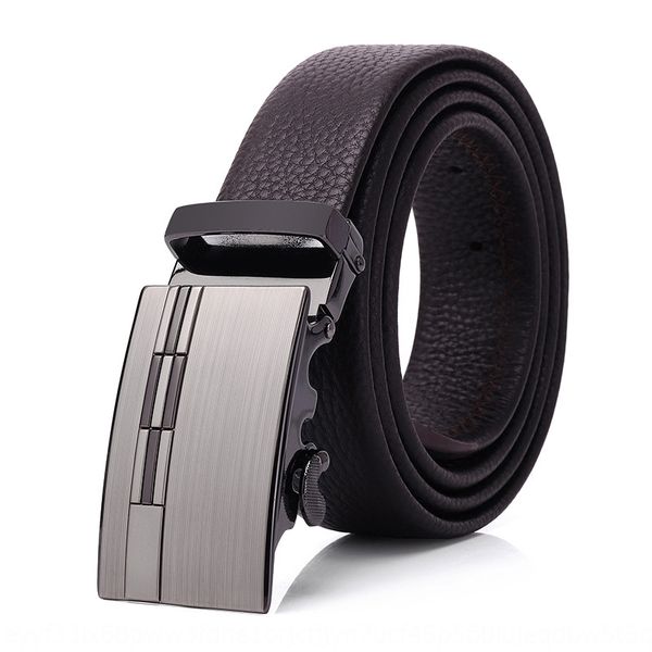

tkjyj genuine leather automatic buckle leisure cowhide men's genuine leather belt automatic buckle business leisure cowhide belt men&#0, Black;brown