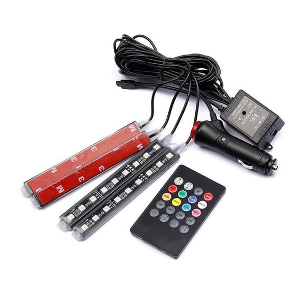

car remote/app/voice control rgb cigarette drl strip light led wireless lamp interior floor foot atmosphere decoration light
