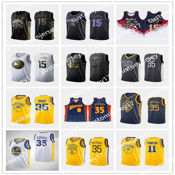 

ncaa 15 carter 30 curry high school 35 7 durant 11 thompson college basketball city jersey kevin vince stephen klay, Black