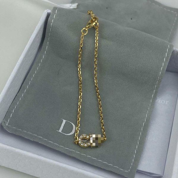 

d jiadijia simple cd letter full diamond bracelet women's bracelet all-match high version internet celebrity same style jewelry, Golden;silver