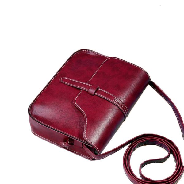 

vintage purse bag leather cross body shoulder hasp plain messenger bag